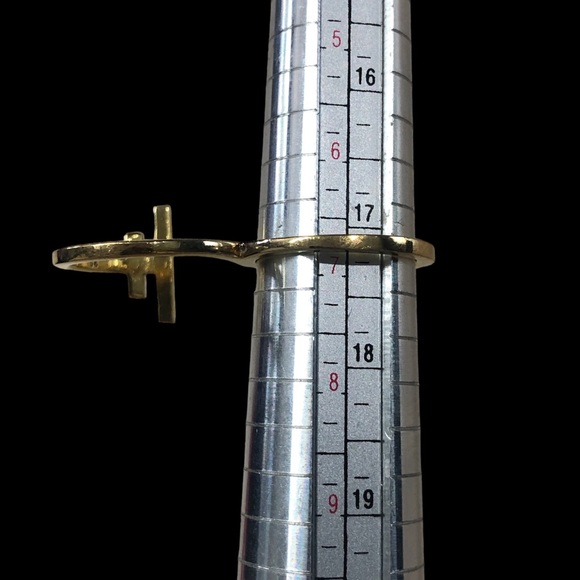 Maria Black Gold over Sterling Double Finger Ring & Cuff Bracelet Set - Picture 9 of 10